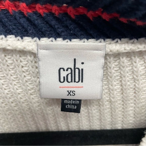 CAbi Ace Pullover Sweater Tennis White 5639 XS Oversized V-neck casual - Picture 9 of 10